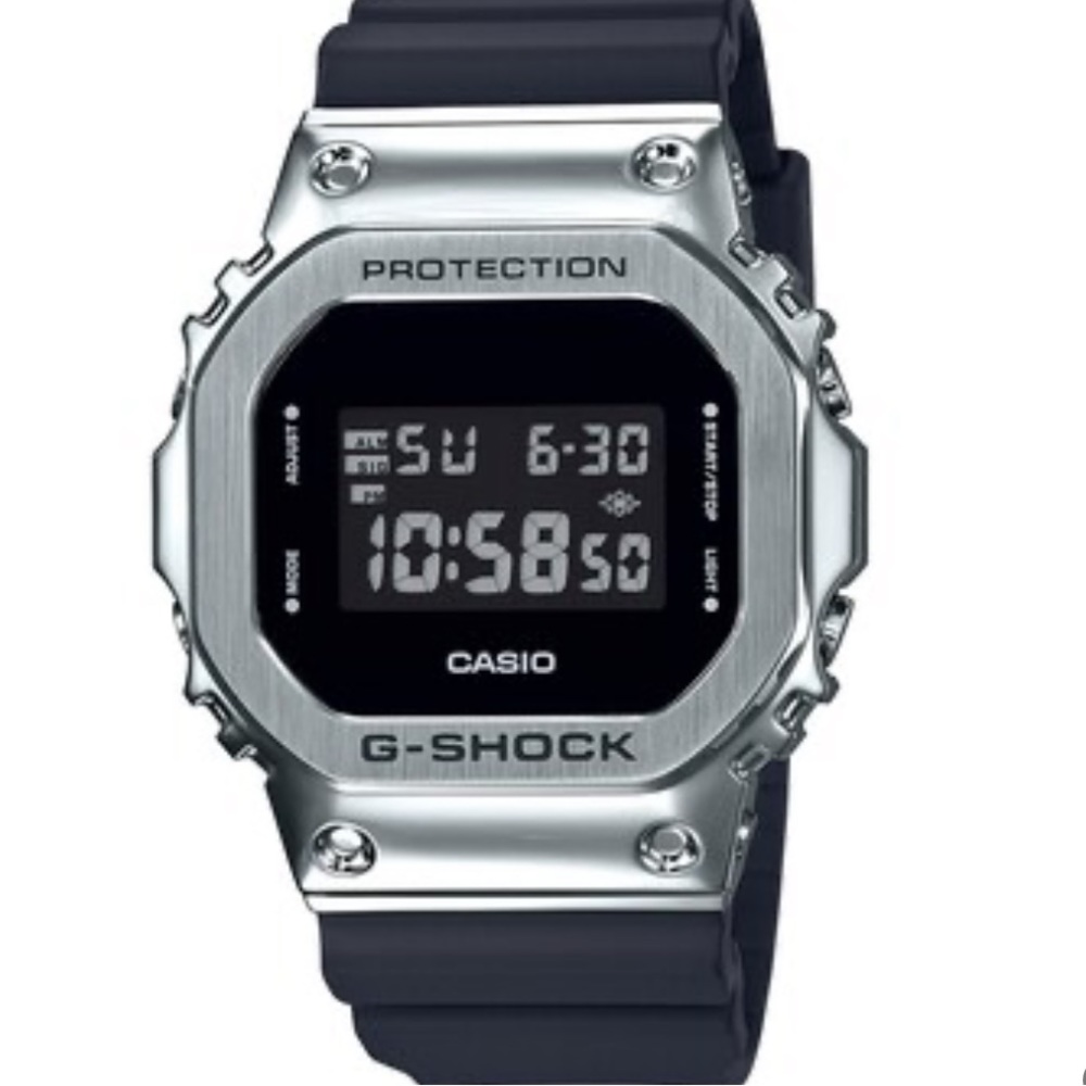 Men's Casio G-Shock Classic Black Strap Watch with Octagonal Black Dial
